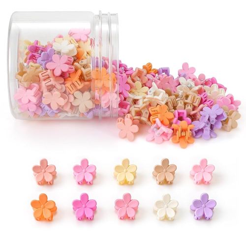 Mini Flower Hair Clips 100Pcs, Small Hair Clips Mini Claw Clips Cute Jaw Clips Hair Pins Hair Barrettes Hair Accessories for Women Girls Kids Teens