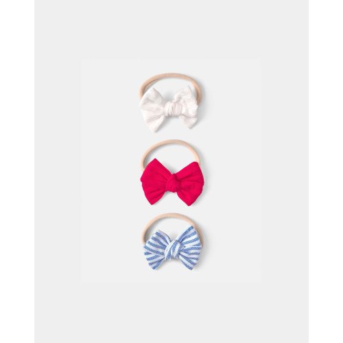 Baby Girl 3-Pack Headbands - Red/White/Blue | Carter's