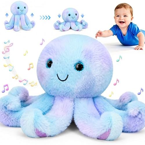 Musical Crawling Toys with Recording Feature, Interactive Octopus Plush Toy