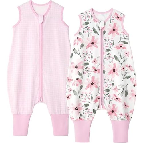 Yoofoss Toddler Sleep Sack With Feet 24-36 Months 100% Organic Cotton Baby Sleep Sack with Legs Toddler Wearable Blanket with 2-Way Zipper