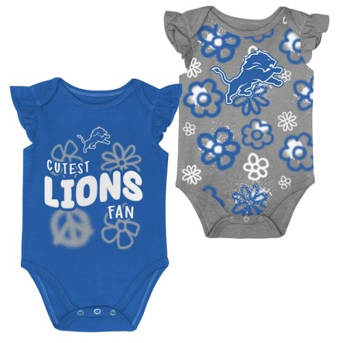 Girls Newborn & Infant Detroit Lions Outerstuff The Sunshine Two-Piece Bodysuit Set