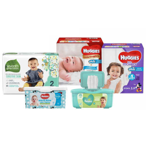 Diapers any brand - sizes 1, 2, 3, 4 + Wipes any brand