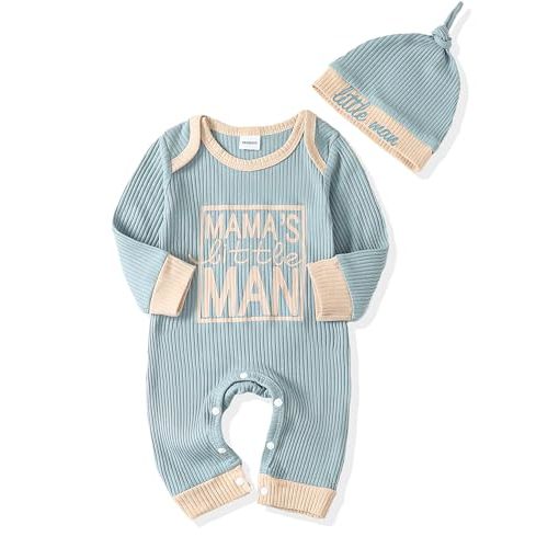 NZRVAWS Baby Boy Clothes Preemie Infant Boy Bear Outfits Jumpsuit Bodysuit Letter Print Romper