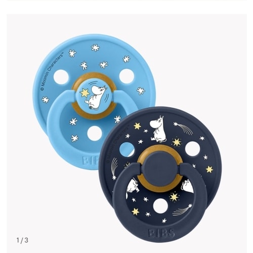 BIBS x Moomin Colour Pacifiers 2 pack Good Night - Breeze mix