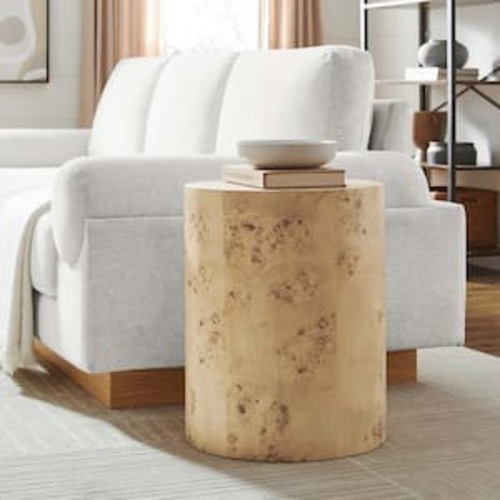 Cosmos 16 in. in Natural Burl Round Burl Wood Side Table