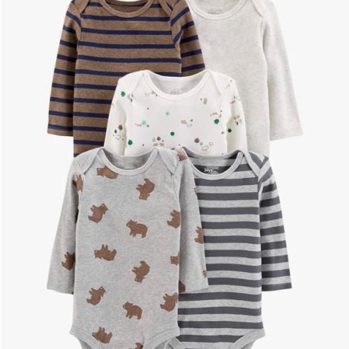 Simple Joys by Carter's Baby Boys Long-Sleeve Bodysuit Pack of 5Bodysuit