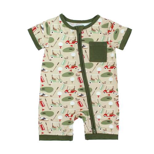 Tee Time Golf Bamboo Baby Shortie Romper