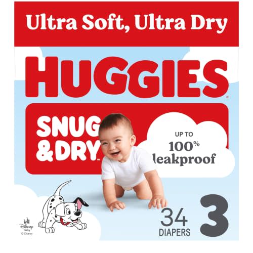 Huggies Snug & Dry Diapers Size 3, 34 Count