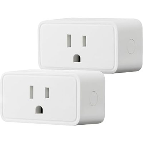 Amazon Basics Smart Plug with Timer Function, Voice Control, WiFi Outlet, Works with Alexa Only, Schedule, APP Control, 2.4 GHz Wi-Fi, No Hub Required, 2-Pack, White