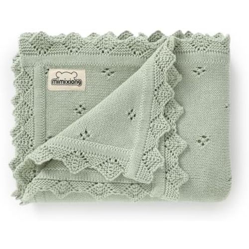 Cotton Baby Blanket Knitted Crochet Receiving Crib