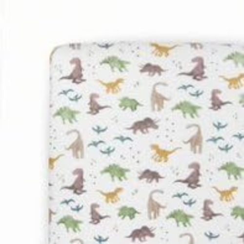 Little Unicorn Premium Stretch Knit Crib Sheet |Super Soft with Optimal Stretch (Dino Pals)