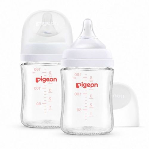 Pigeon Nurture & Nest Wide-Neck Anti-colic Glass Baby Bottles with Nipples - 5 fl oz/2pk