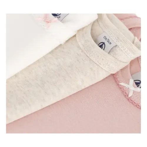 Petit Bateau - Lot 3 Bodies Unis - Pink | Smallable