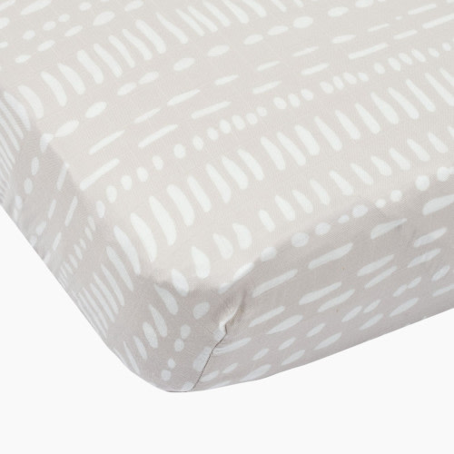 Loulou Lollipop Cotton & Bamboo Fitted Crib Sheet - Grey Mudcloth