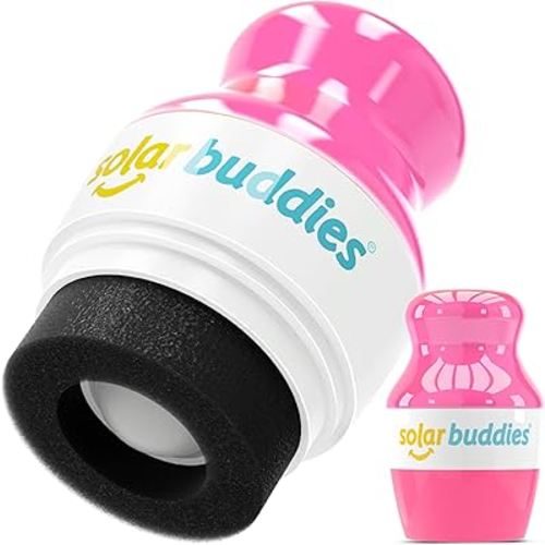 Solar Buddies Sunscreen Applicator - Single Full Pink - Refillable Roll on Sponge Sunscreen, Suncream & Lotion Applicator For Kids, Adults & Families - Holds 3.4fl oz, Perfect Size for Travel