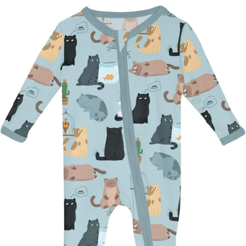 KicKee Zip-Up Footie for Babies & Toddlers – Viscose from Bamboo Sleepwear with Built-In Hand Covers and Grippy Feet