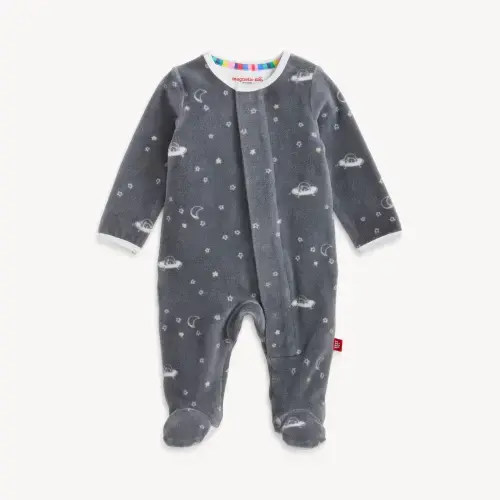 Magnetic Me Footie - Bear in Space Velour 0-3M
