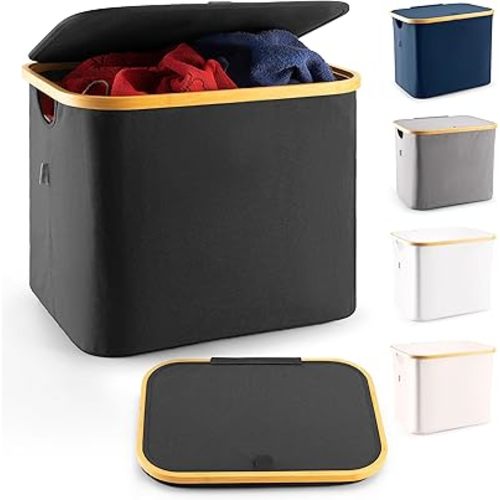 Lonbet - Storage Bin With Lid - 100 L - All In One Closet Organizer and Storage Solution - Storage Box Basket for Organizing - Versatile Use: Laundry Basket and Clothes Toys Bathroom Organizer
