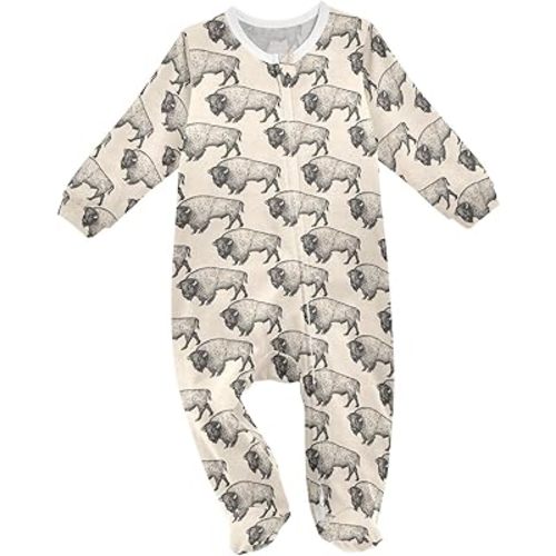 Baby One-Piece Footies Newborn Rompers Cotton Footed Pjs for Sleep Play Boys Girls 0-24M