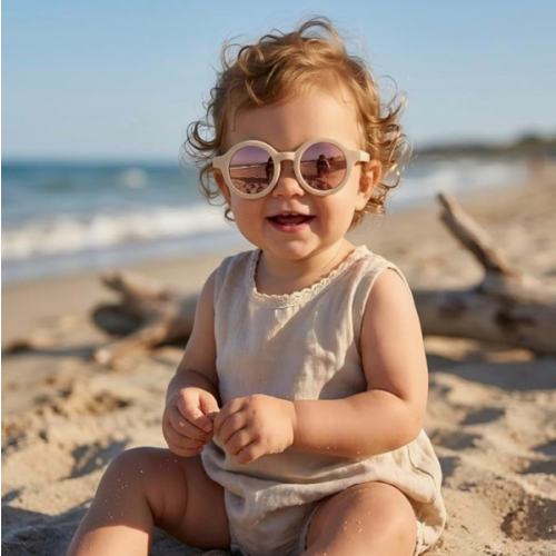 COASION Baby Polarized Round Sunglasses Flexible Rubber Shades with Strap for Toddler Newborn Infant Ages 0-24 Months
