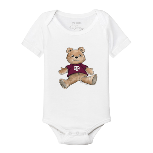 Infant Tiny Turnip White Texas A&M Aggies Teddy Bear Bodysuit