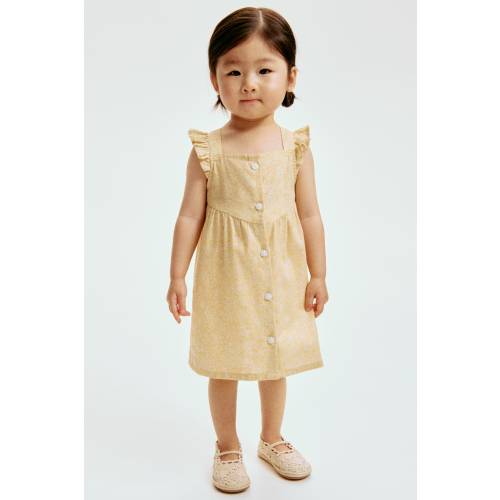 RUFFLE-TRIMMED COTTON DRESS