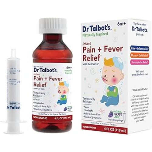 Dr. Talbot's Infant Pain and Fever Relief Liquid Medicine - 4 fl oz - 6+ Months - Grape Juice Flavor - No Alcohol, Dyes, or Parabens - Baby Essentials