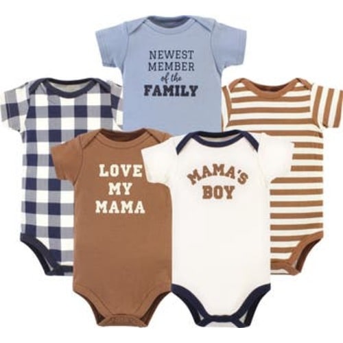 Essential Cotton Bodysuits 5-Piece Set, Newborn