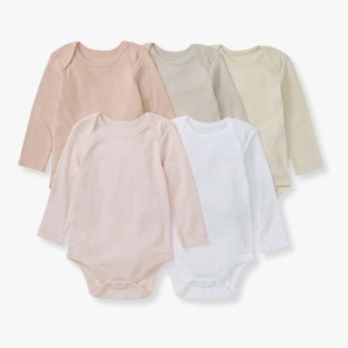 Burt's Bees Baby Organic Cotton Bodysuits – Baby Boy & Girl Short and Long Sleeve One-Pieces, 5-Pack