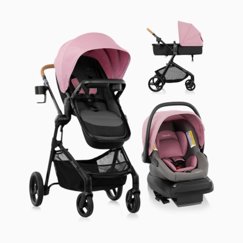 Evenflo Pivot NXT Travel System with LiteMax NXT Infant Car Seat - Lilas Pink
