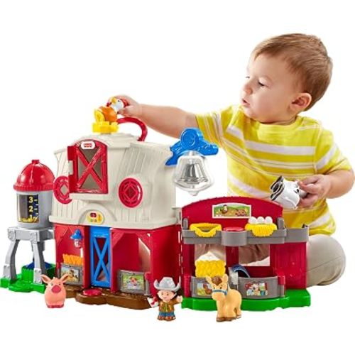 Fisher-Price Little People Toddler Learning Toy Caring for Animals Farm Playset with Smart Stages for Pretend Play Kids Ages 1+ years (Amazon Exclusive)