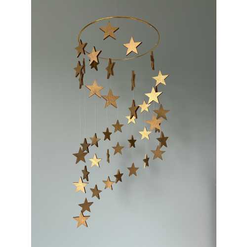 Star Mobile/Nursery mobile/Gold Stars/wood stars/minimalist mobile Baby shower/Baby Nursery/room decor/Photo Prop/Birthday/Gift/Decor.
