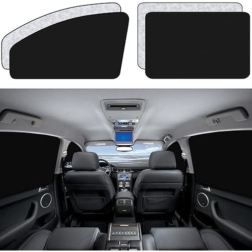 ZATOOTO Car Window Sun Shades Covers - 4 Pcs Magnetic Privacy Side Sunshades Blackout Auto Camping Curtains Accessories for Sleeping Family and Women Men Kids Baby