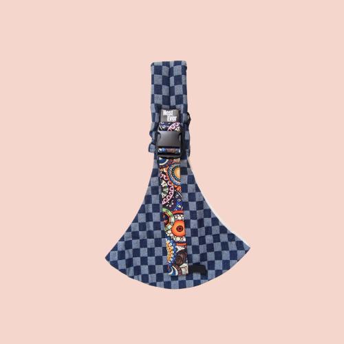 Checkered Blue Toddler Hip Carrier - Hands-Free Baby Sling (Up to 16kg)
