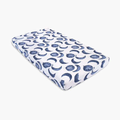 Burt's Bees Baby Organic Cotton Jersey Fitted Crib Sheet - Hello Moon!, 1