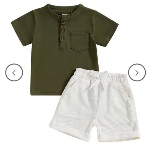 Toddler Boy Short Sleeve Solid Shorts 2-Piece Outfit Set – The Trendy Toddlers