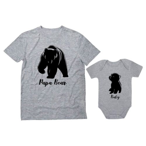 Tstars Dad and Baby Matching Outfit Set - Father's Day Papa Bear Shirt and Infant Bodysuit - Gift from Son Daughter