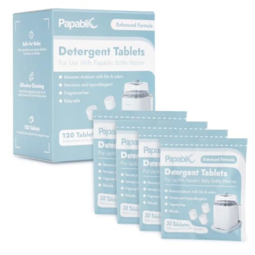 Papablic Official Detergent Deepclean Tablet for Papablic Baby Bottle Washer, 120 Count