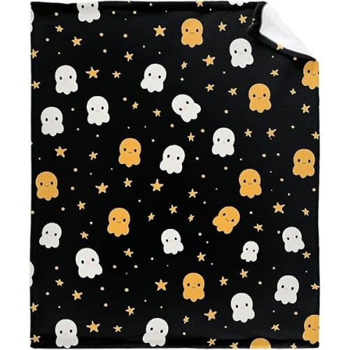 Halloween Ghosts Baby Blanket Gifts Super Soft Swaddle Newborn Cozy Baby Receiving Blanket Stroller Throw Blanket for Crib 40x30 XSmall for Puppy