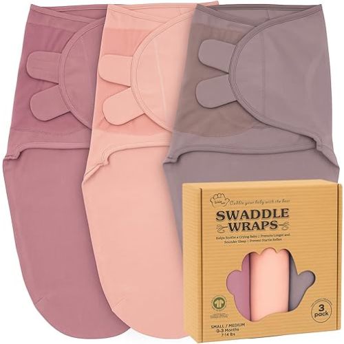 Bublo Baby Newborn Swaddles 0–3 Months – GOTS Certified Organic Cotton Baby Swaddle Blankets, Soft Breathable Infant Swaddle for Newborn Boys & Girls (3-Pack)