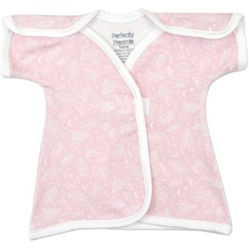 Girl's Open-Shoulder Short-Sleeve Ultra Soft NICU Dress - NICU Friendly - Preemie (3-6lbs)