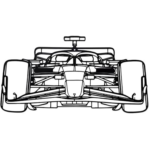 JBCHUCI F1 Wall Art Metal - Formula 1 Race Car Silhouette Wall Decor for Garage, Teen Boy Room, Man Cave, Bedroom - Unique Gift for Men, Car Lovers & Motorsport Fans (15.7"x8.7")
