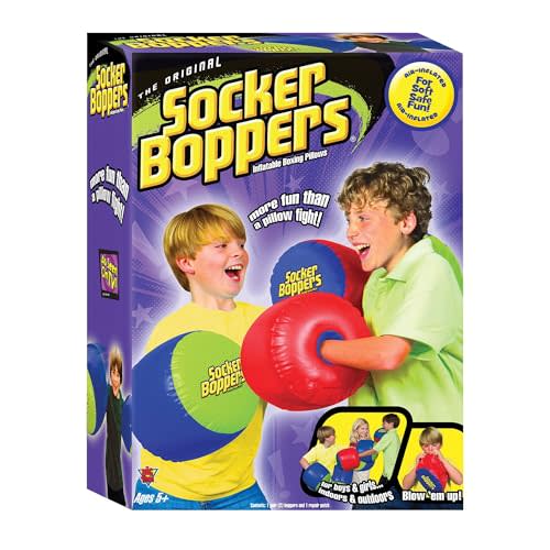 Socker Boppers Inflatable Boxing Pillows - One Pair Boppers  colors will vary, Box and Bop, Durable Vinyl, Active Outlet That Aids in Agility, Balance and Coordination, Safe Fun Indoor or Out