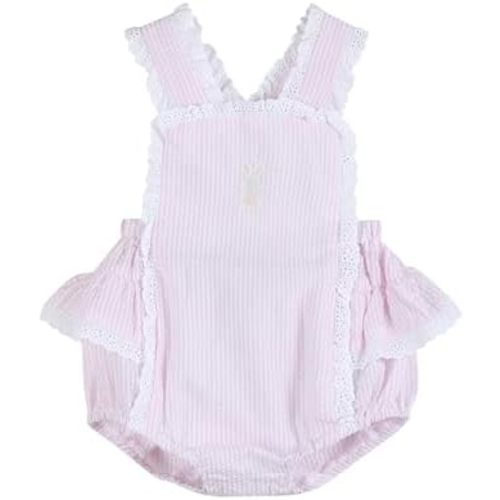 Lil cactus Girls Baby and Toddler Smocked Easter Bunny Ruffle Romper