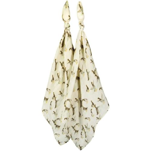 Milkbarn Baby Muslin Burp Cloths for Boys & Girls - Extra Large Washcloths 23" x 23", Pack of 2 - Soft & Absorbent 100% GOTS-Certified Organic Cotton - Burping Cloths for Babies (Duck)