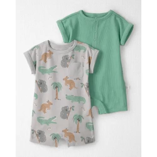 Baby 2-Pack Organic Cotton Rompers in Aussie Friends - Little Planet | Carter's