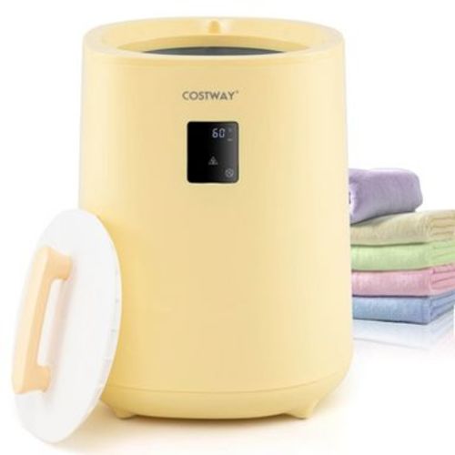 Costway 18 L Towel Warmer for Bathroom Luxury Towel Heater with LED Display & Auto Shut off Yellow