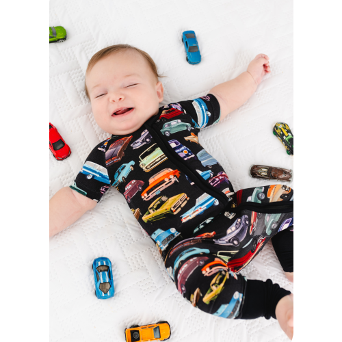 Vintage Cars Short Sleeve Bamboo Sleeper 6-1 Months