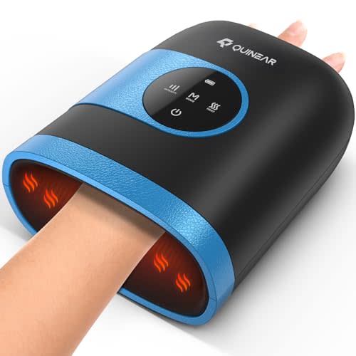 QUINEAR Hand Massager - Cordless Hand Massager with Heat and Compression for Arthritis, Carpal Tunnel and Stiff Joints - Gifts for Women Men - FSA-HSA