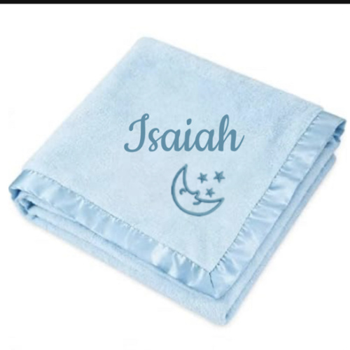 Personalized Baby Blanket with Embroidered Name,Custom Baby Receiving Blankets Soft Fleece Toddler Blanket for Newborn Baby Boy Shower Gifts -36" x 36"